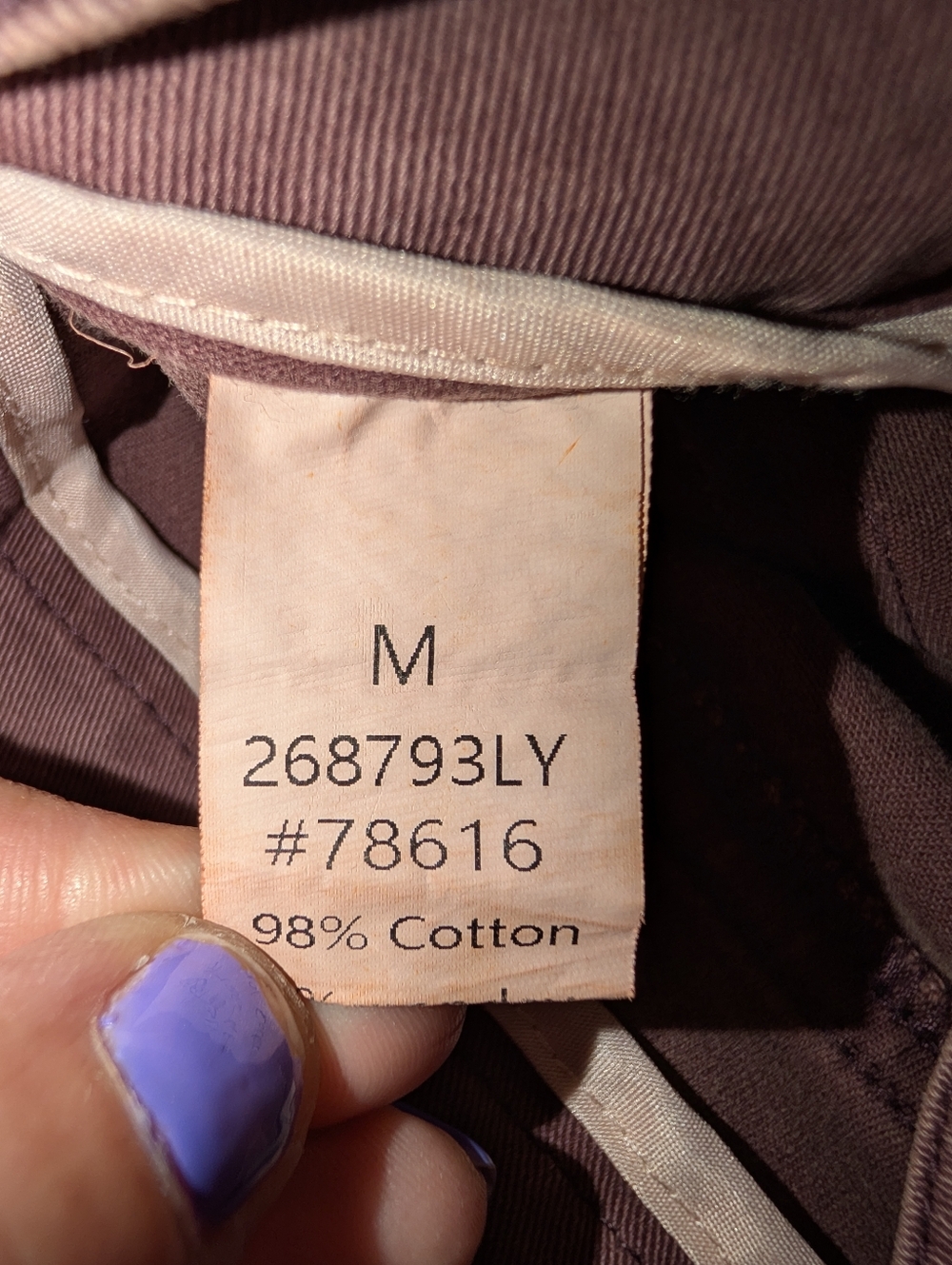 Flamingals Button Detail Mid Waist Straight Leg Cargo Pants Mauve NWT Size Med - Picture 4 of 4
